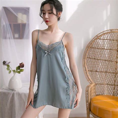 Sexy Nightwear Satin Ice Silk Lace Sexy Lingerie Sleepwear Nightwear