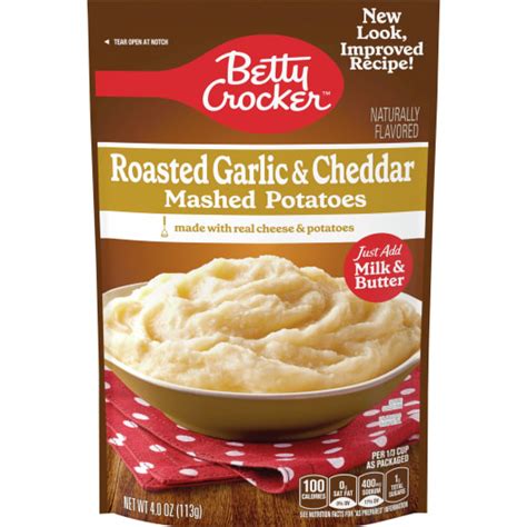 Betty Crocker Roasted Garlic And Cheddar Mashed Potatoes 4 Oz