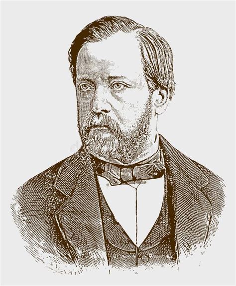 Historical portrait of Louis Pasteur. Illustration after an engraving ...