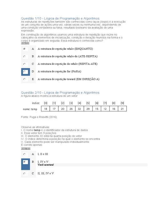 Apols Lógica De Programação E Algorítimos Pdf Algoritmos