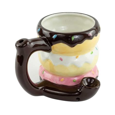 Ceramic Coffee Mug Pipe 10 5oz Donut Smoke Cargo