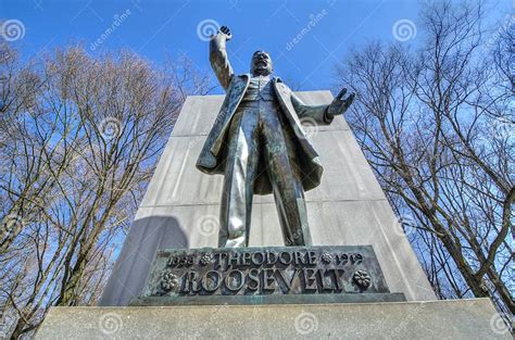 Theodore Roosevelt Statue Em Theodore Roosevelt Island Imagem De Stock