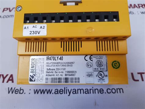 BENDER IR470LY 40 INSULATION MONITORING DEVICE Aeliya Marine