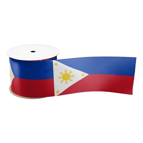 Flag Of The Philippines Satin Ribbon Zazzle In Philippine Flag