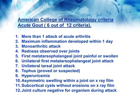 Gout Summery Updated 2020 American College Of Rheumatology Guideline Ppt