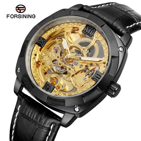 Forsining Men S Fashion Casual Automatic Self Wind Skeleton Analogue