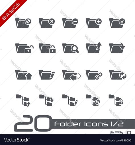 Folder Icons Basics Royalty Free Vector Image VectorStock