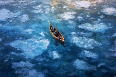 Premium AI Image | A painting of a boat in the water