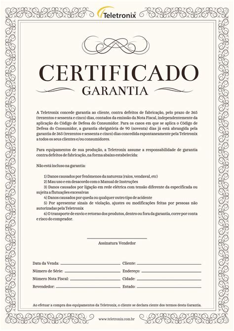 Total Imagem Modelo De Certificado De Garantia Br Thptnganamst Edu Vn