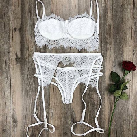 Bridal S Lingerie Sexy Lace Garter Belt Lingerie Pcs Etsy