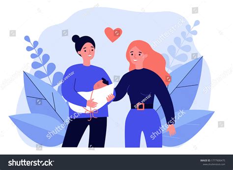 Female Gay Couple Having Baby Two Stock Vector Royalty Free Shutterstock