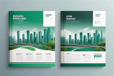 Premium Photo Green Color Scheme With City Background Business Book