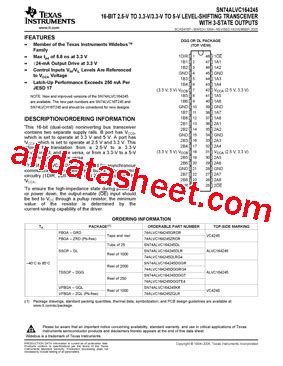 Sn Alvc Dggr Datasheet Pdf Texas Instruments