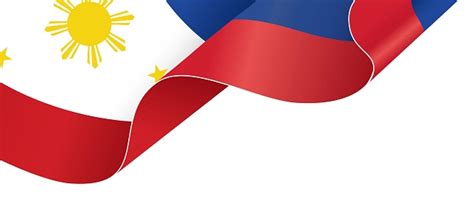 Corner Waving Philippines Flag Isolated On White Or Transparent