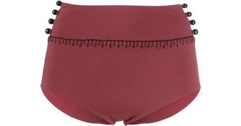 Marysia Swim Whipstitch Detail Bikini Bottoms In Red Lyst