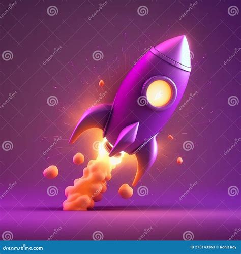 3D Rocket with fire stock illustration. Illustration of concept - 273143363