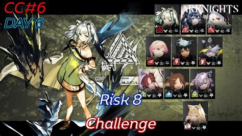 Arknights CC 6 Day 6 Risk 8 Challenge Arena 8 แนวทางการผาน 6