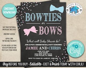 Gender Reveal Bow Etsy