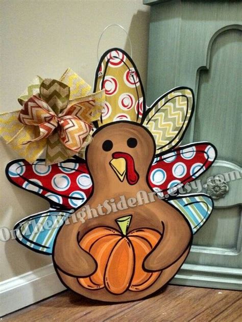 Fall Thanksgiving Turkey Door Hanger Thanksgiving Projects Fall Wood