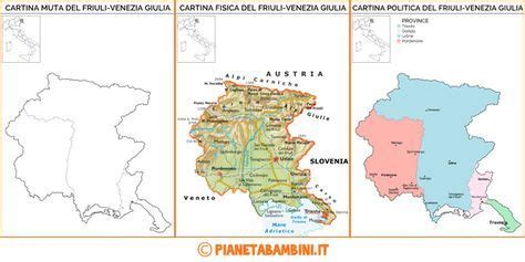 Cartina Muta Fisica E Politica Del Friuli Venezia Giulia Da Stampare