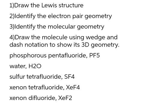 Answered 1draw The Lewis Structure 2identify Bartleby