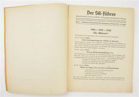 Worldwarcollectibles German Nsdap Magazine Der Sa F Hrer