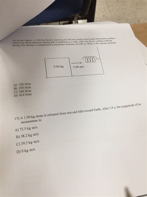 Solved In the figure, a 5.00-kg block is moving at 5.00 m/s | Chegg.com