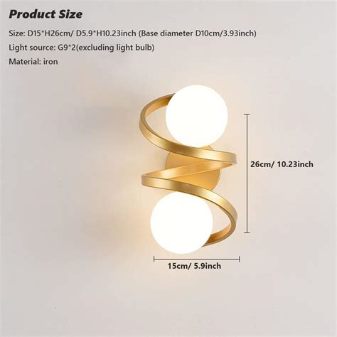 Hdc Gold Frosted Glass Ball Wall Light Metal Gold Warm White