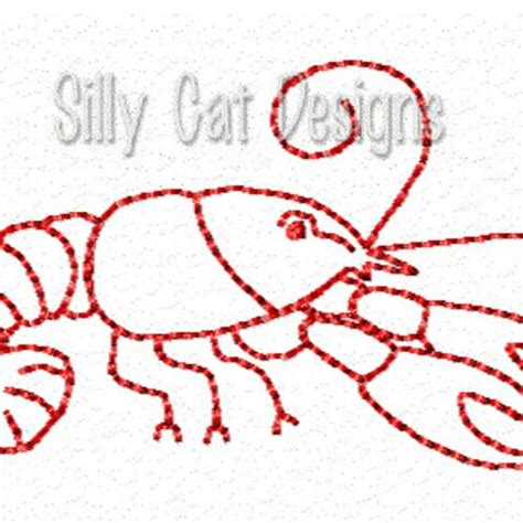 Sketshich Crawfish Embroidery Mardi Gras Digital Design Etsy