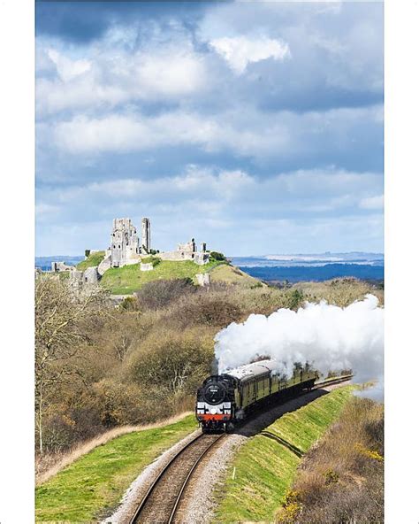 Photograph Steam Train On The Swanage Railway Corfe Castle Dorset