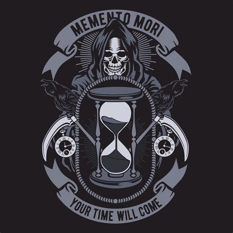 Memento Mori Badge Design Vector Art At Vecteezy