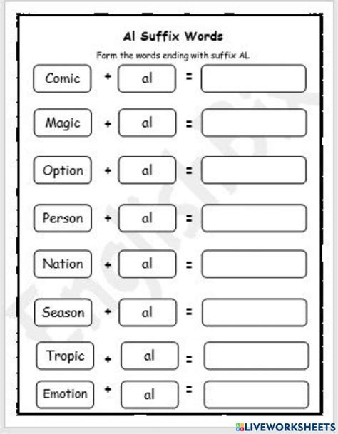 Sufixes 1611127 Rahaf Talmasani Live Worksheets