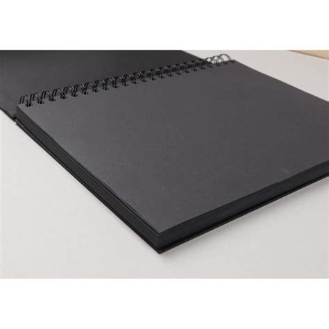 C Carnet Spiral Goldline Feuilles Papier Dessin Noir A