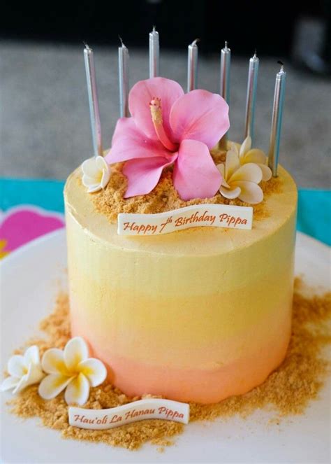 Hawaiian Cake Vanilla Cake Ombre Swiss Buttercream Coated And Pineapple Flavoured Filled Layers