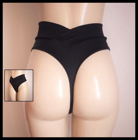 Crossover Thong High Waisted Bikini Bottom Crisscross Banded Thong Swimwear Bottoms Women