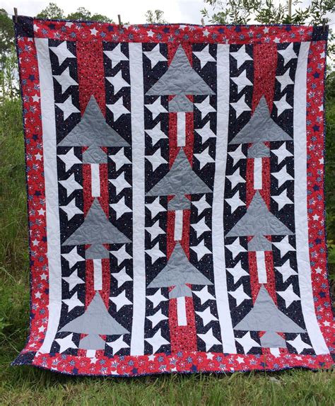 Veterans Quilt With Jets Pdf Pattern Tutorial Sizes Etsy Quilts