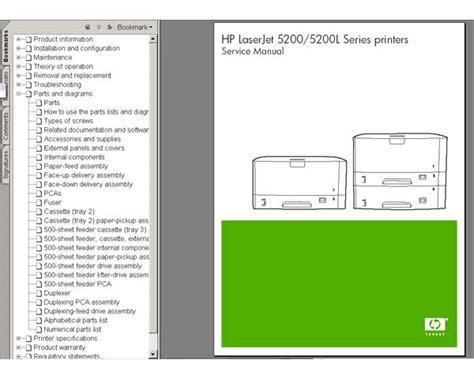 HP LaserJet 5200 5200L Service Manual Parts And Diagrams Service