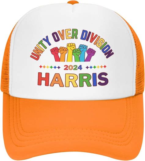 Kamala Harris 2024 Unity Over Division Mesh Hat LGBTQ 2024 Rainbow Gay