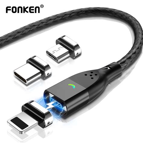 FONKEN Cable Magn Tico Tipo C Cable De Carga Magn Tica Micro USB