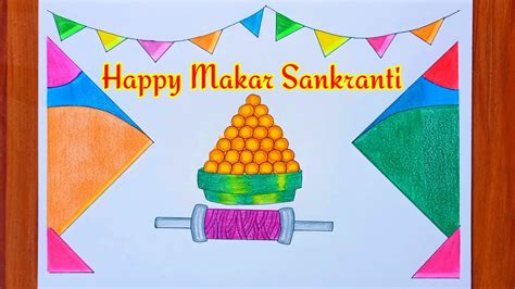 How To Draw Easy Makar Sankranti Drawing Easy Makar Sankranti Drawing