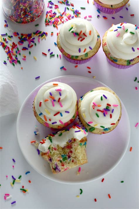 Super Easy One Bowl Funfetti Cupcakes Baker By Nature