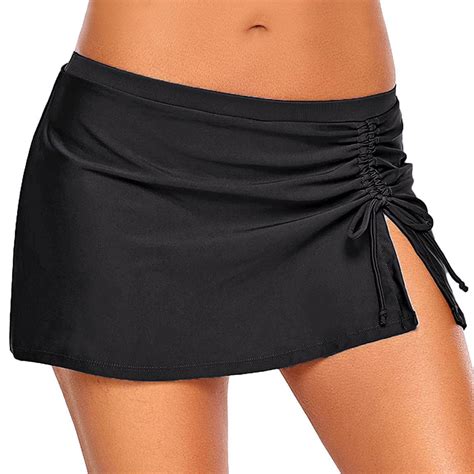 Women Bikini Tankini Bottom Swimwear Skort Leakproof Build In Brief