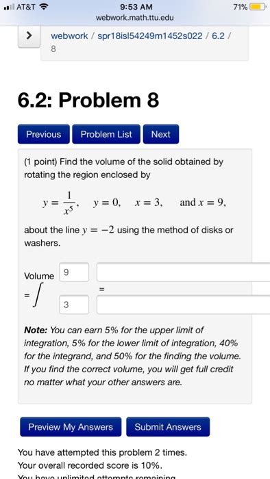 Solved l AT T令 9 53 AM webwork math ttu edu webwork Chegg