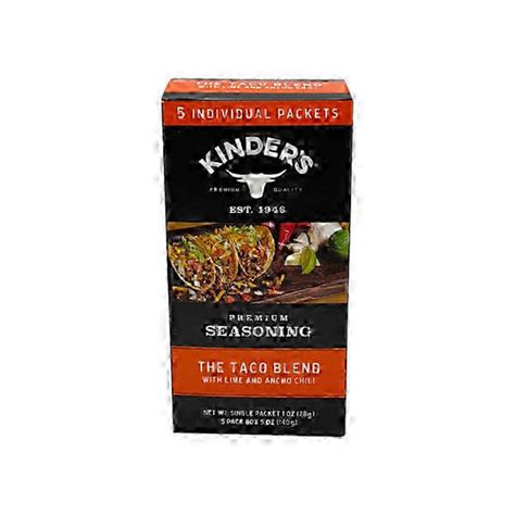 Kinder S The Taco Blend Premium Seasoning With Lime Ancho Chili 5 Ct