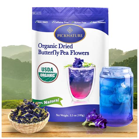 Buy PICKNATURE Butterfly Pea Flower Tea Loose Leaf Freshly Picked from ...
