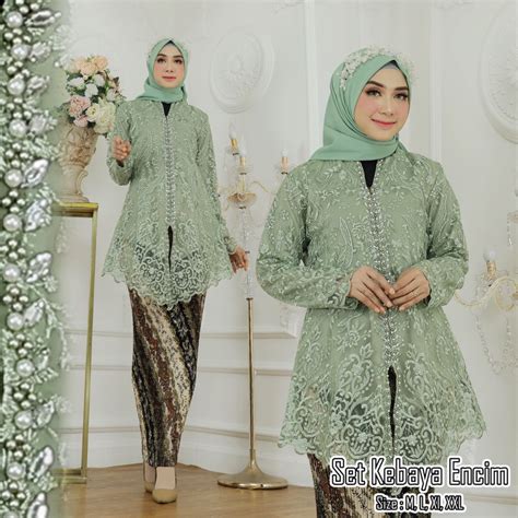 Jual Kebaya Wisuda Lamaran Tunangan Set Tunik Baju Atasan Kabaya Pesta