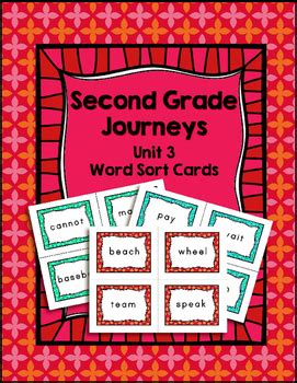 Journeys Second Grade Differentiated Word Sort Cards Unit By Really