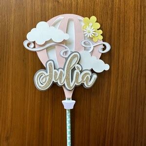 Custom Hot Air Balloon Birthday Cake Topper Baby Shower Cake Topper First Birthday Cake