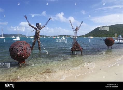 Metal Sculptures And Fire Globes Used At Full Moon Parties Trellis Bay