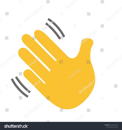 Waving Hand Emoji Vector Stock Vector (Royalty Free) 1264212943 ...